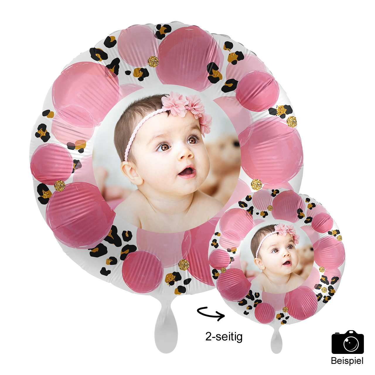 Ballon mit Foto - Baby Girl Leopard