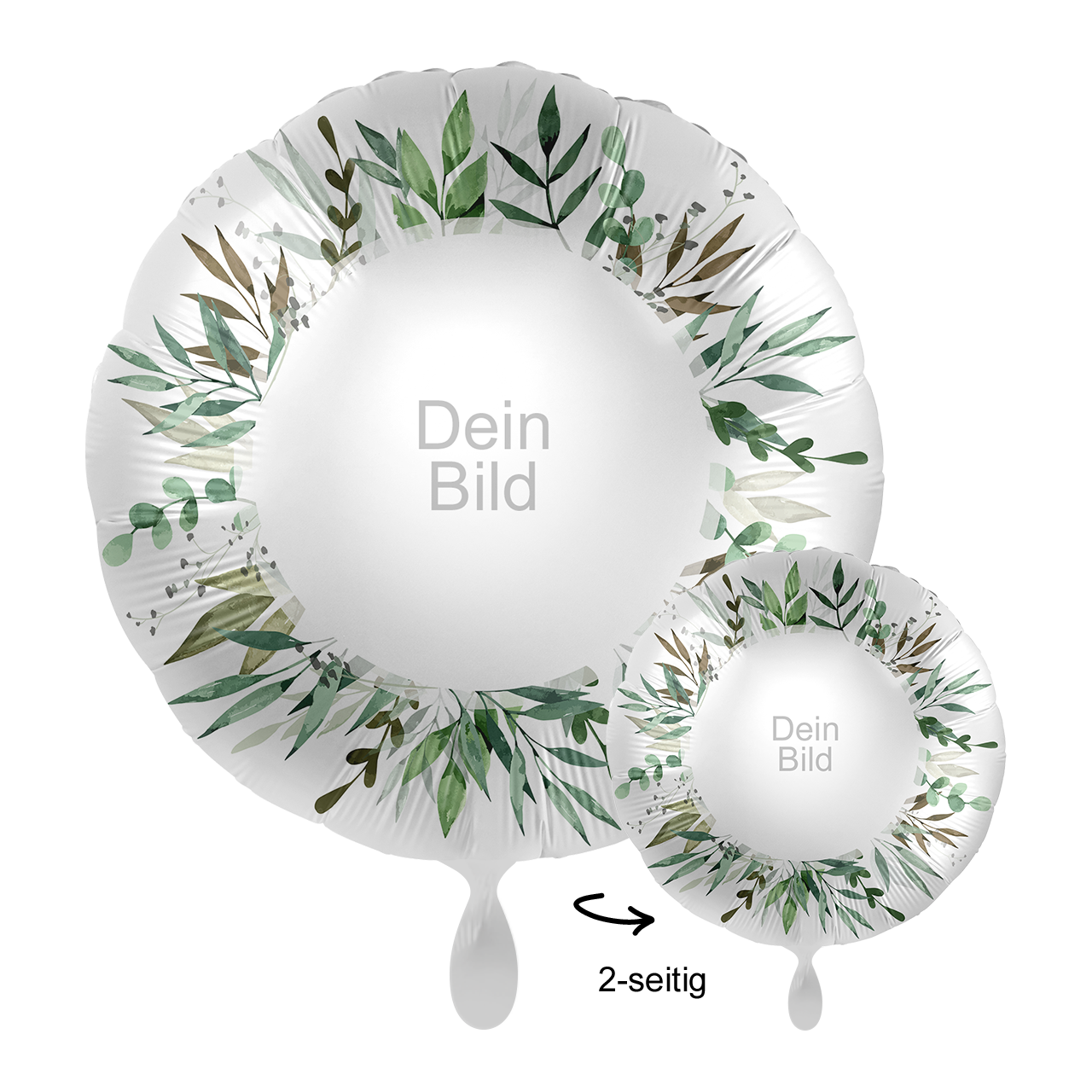 Ballon mit Foto - Natural Greenery Birthday