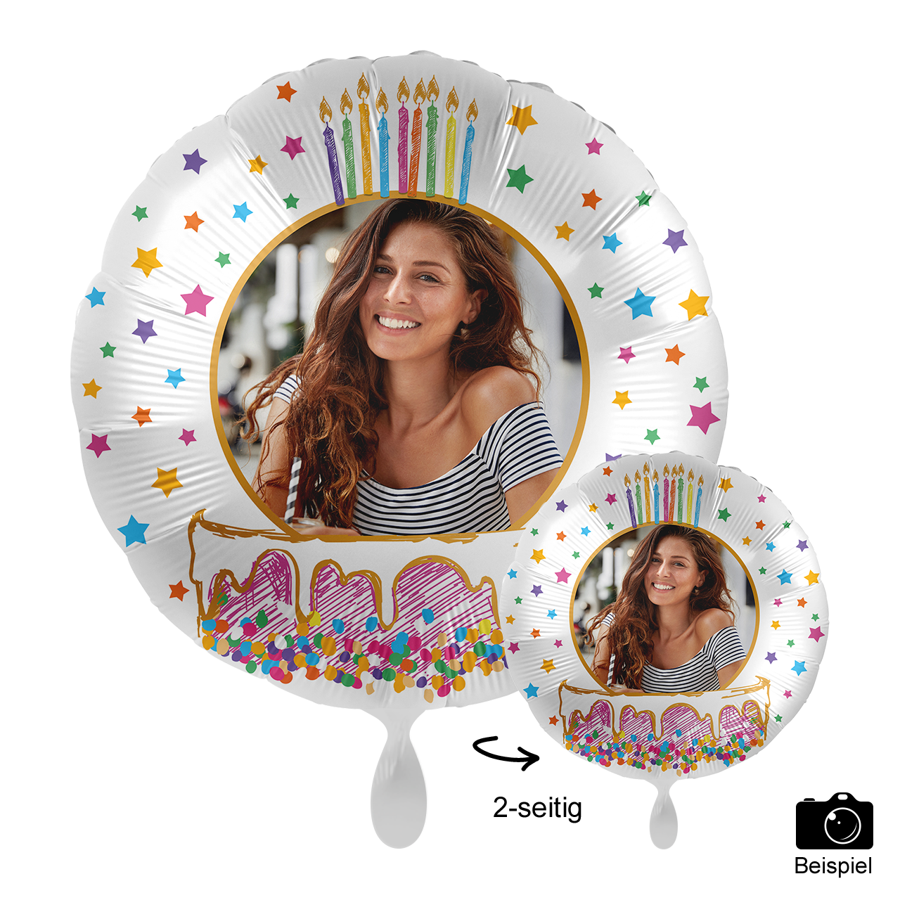 Ballon mit Foto - Wieder ein Jahr älter? EGAL