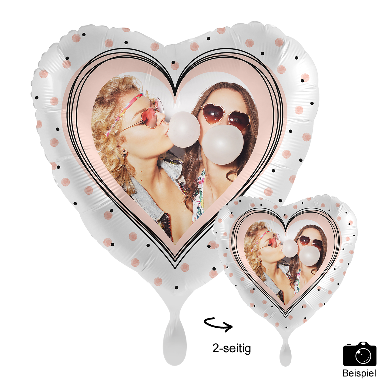 Ballon mit Foto - Glossy Heart