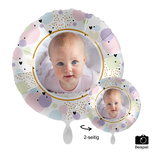 Ballon mit Foto - Pastel Hearts