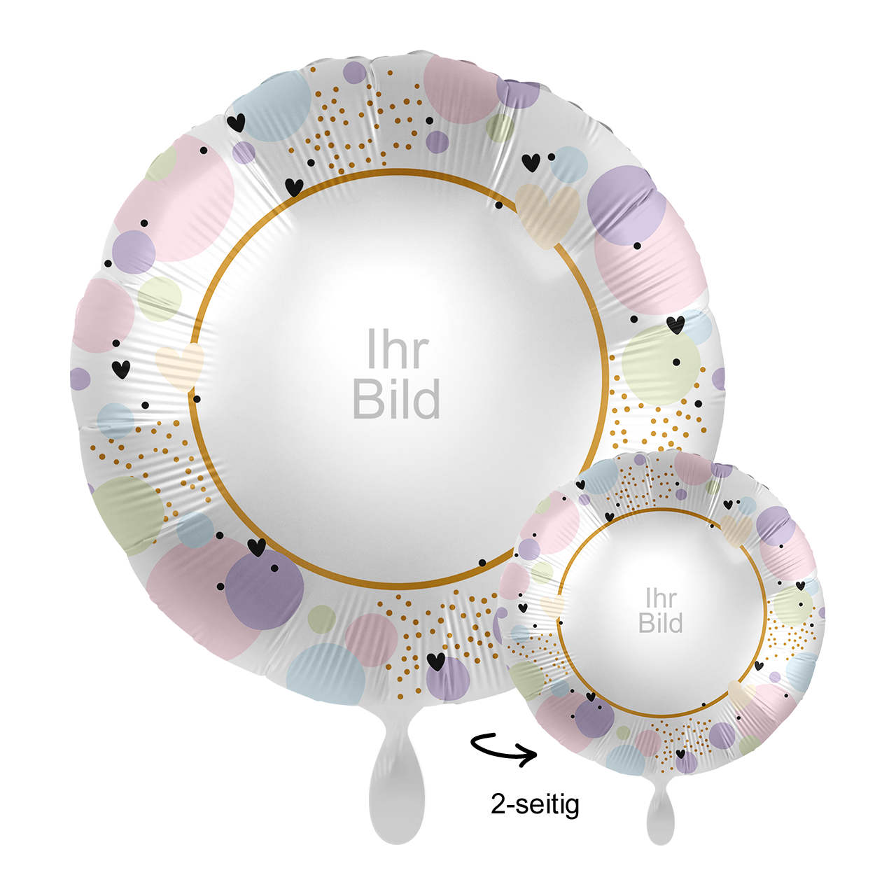 Ballon mit Foto - Pastel Hearts