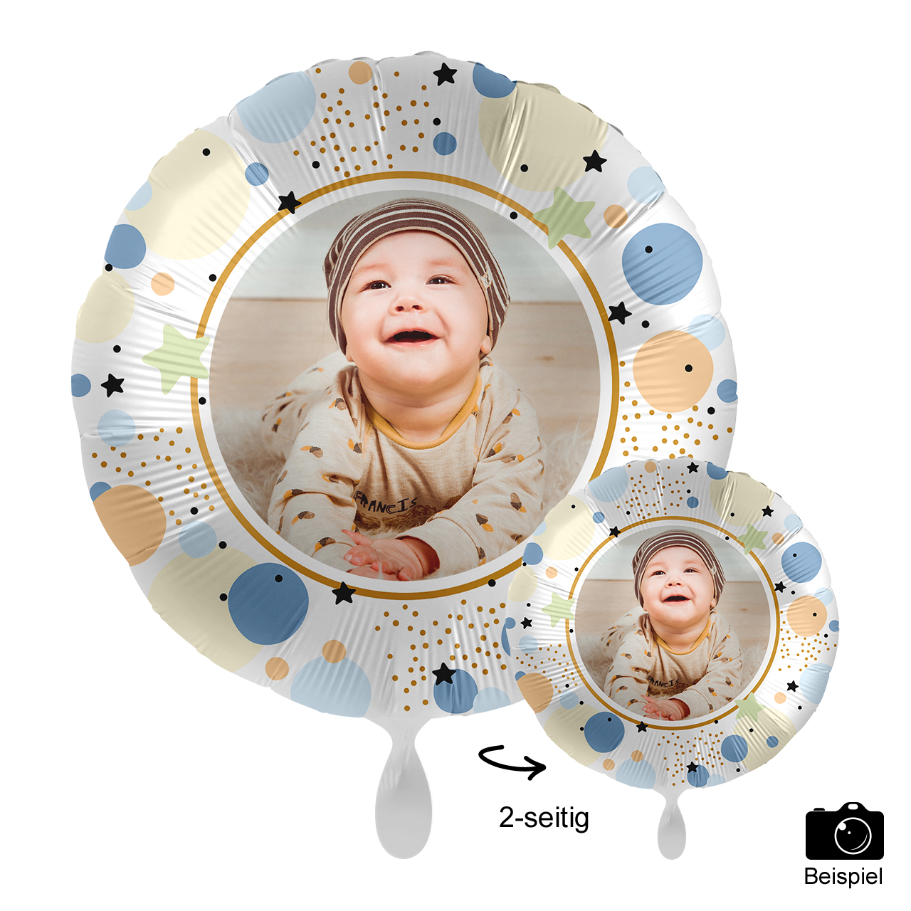 Ballon mit Foto - Pastel Stars