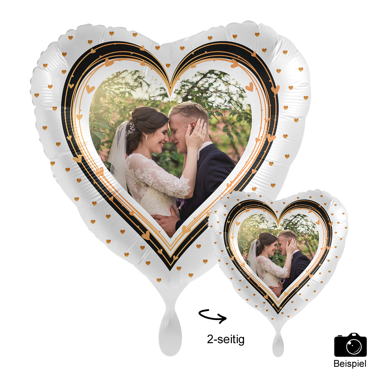 Ballon mit Foto - Elegant Hearts