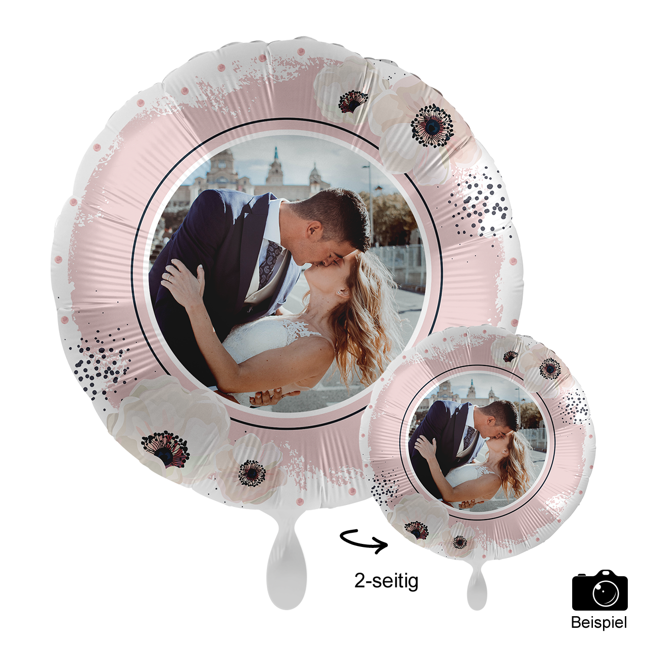 Ballon mit Foto - White Flowers