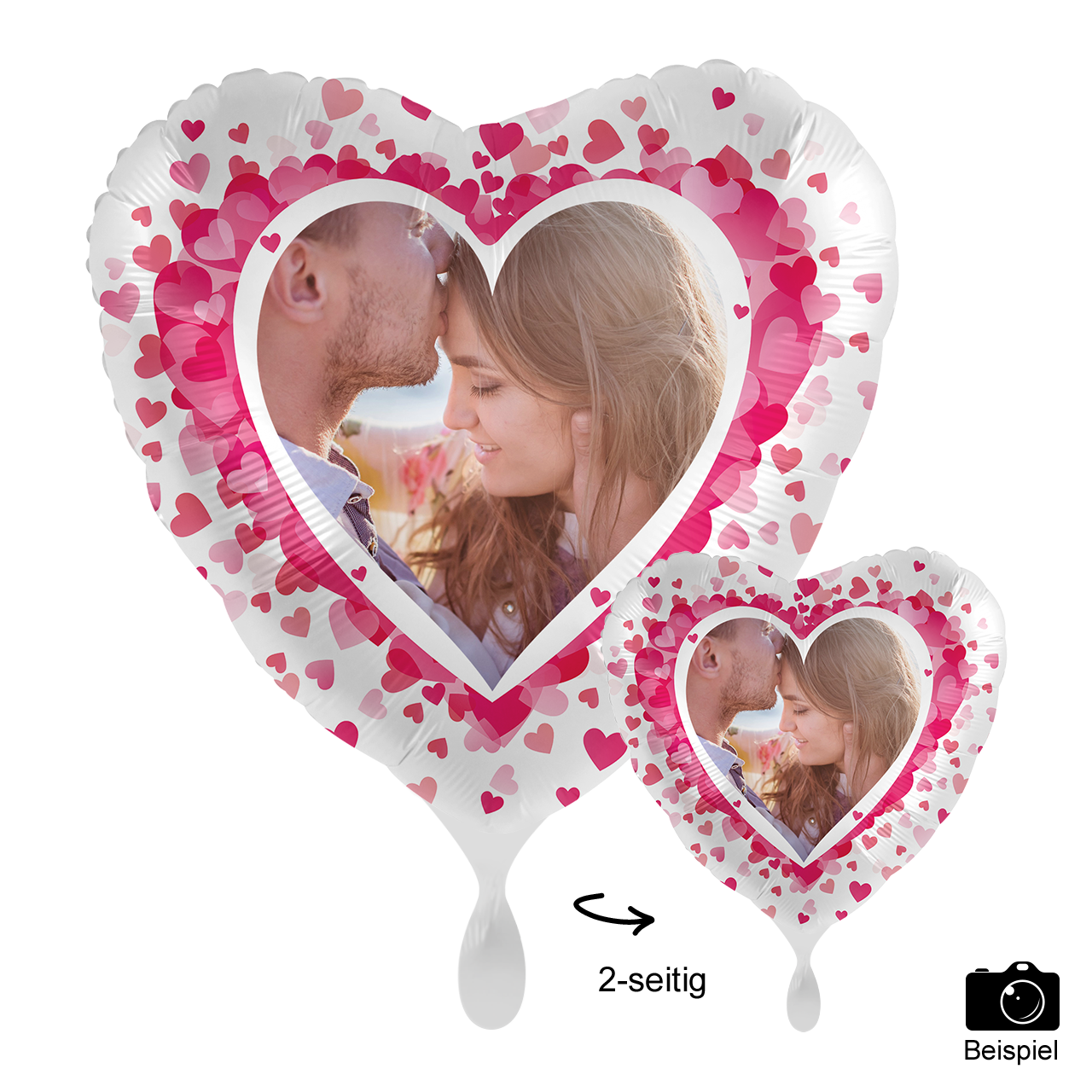 Ballon mit Foto - Pink Hearts