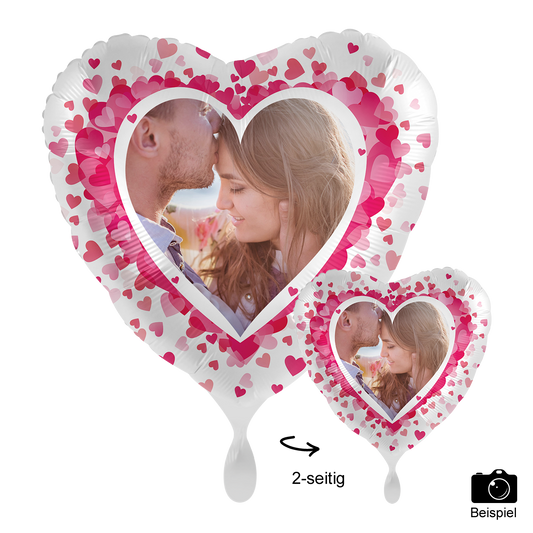 Ballon mit Foto - Pink Hearts