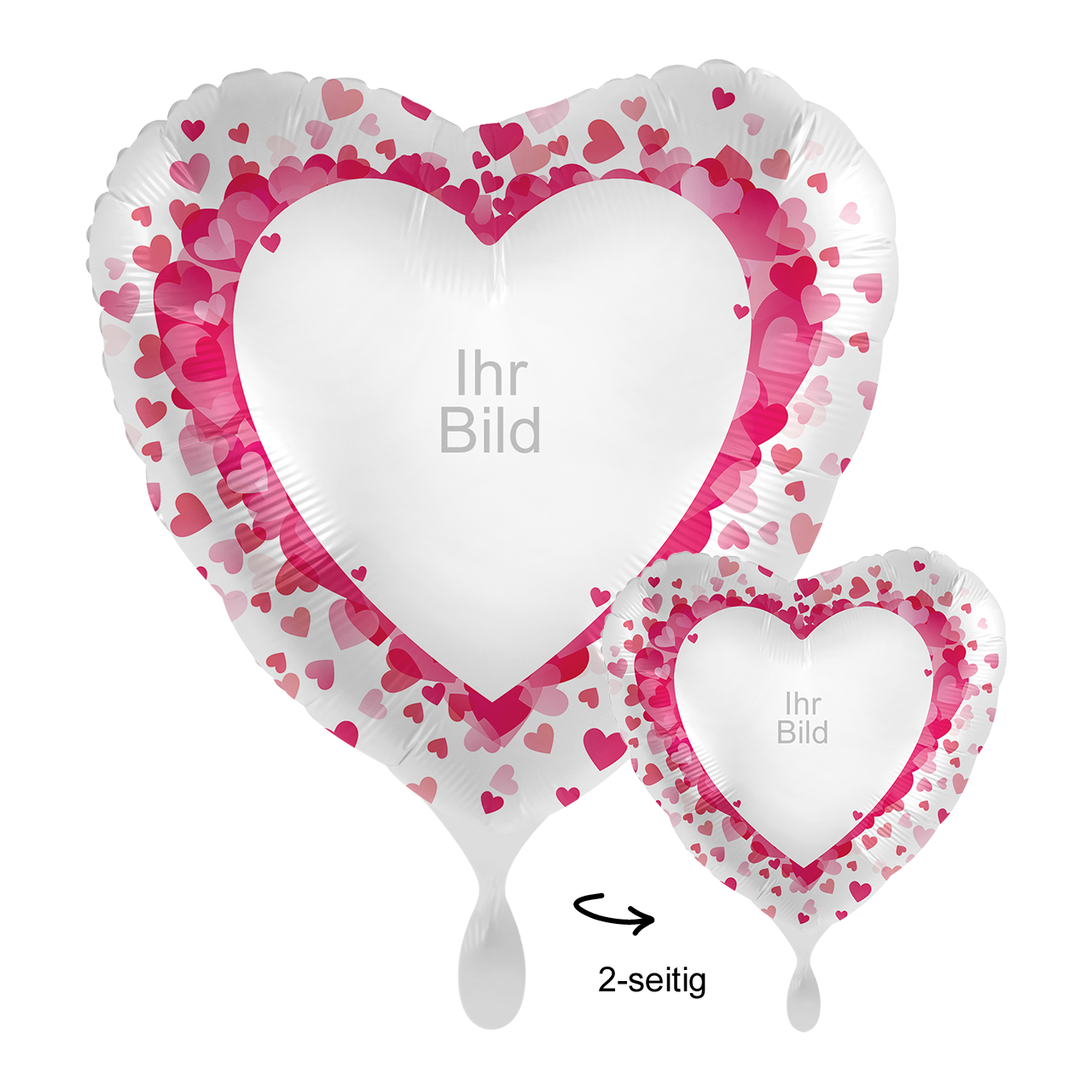 Ballon mit Foto - Pink Hearts