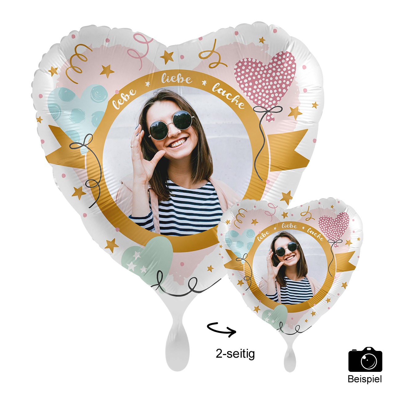 Ballon mit Foto - Birthday lebe liebe lache