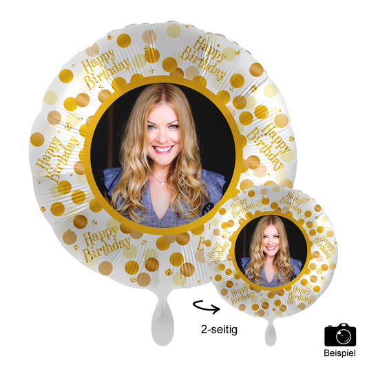 Ballon mit Foto - Golden Birthday Party