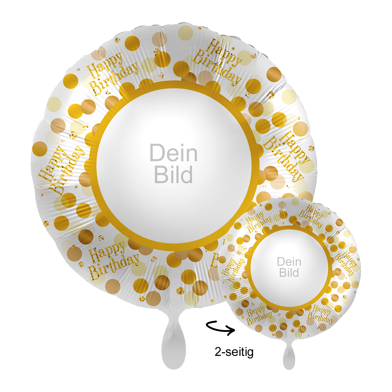 Ballon mit Foto - Golden Birthday Party