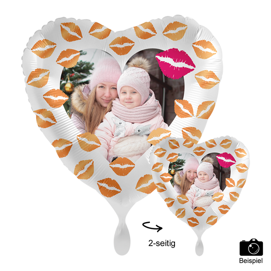 Ballon mit Foto - Hugs & Kisses