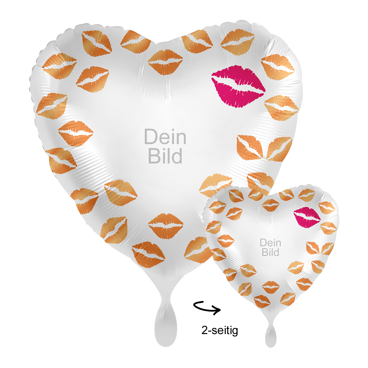 Ballon mit Foto - Hugs & Kisses