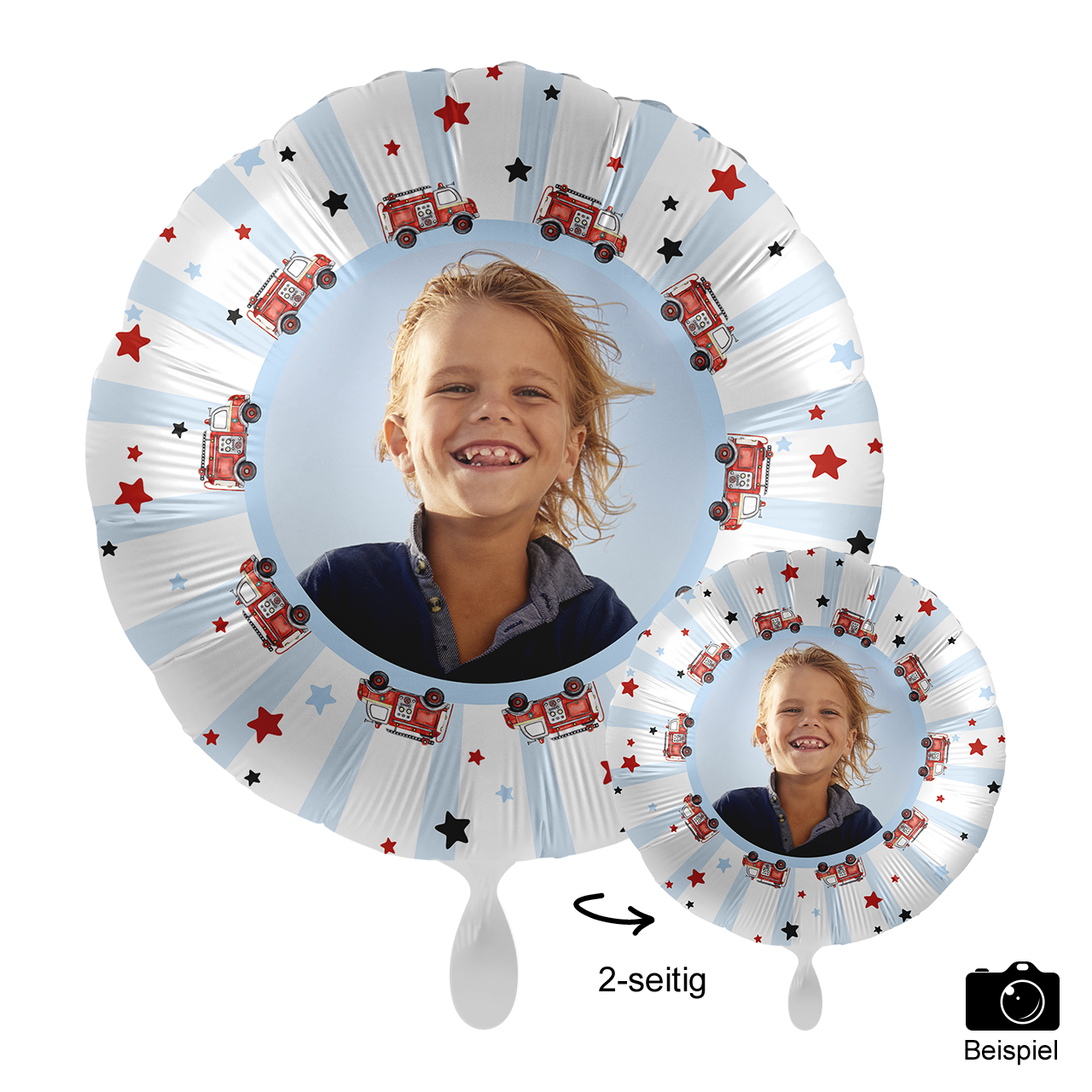 Ballon mit Foto - Happy Fire Engine